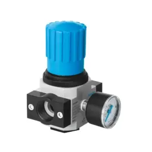 Festo LR D series pressure regulator with pressure gauge