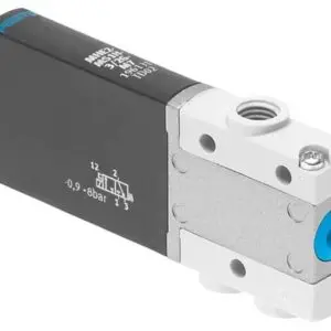Festo MHE2-M1H-3/2O-M7 solenoid valve, part number 196150, 3/2-way normally open with M7 connections