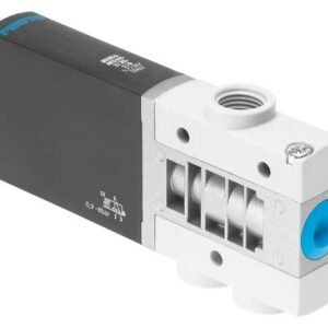 Festo MHE4-MS1H-3/2O-1/4 solenoid valve, part number 525207, 3/2-way normally open with G1/4 connections