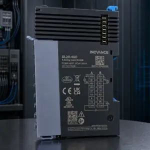 Inovance GL20-4AD 4-channel analog input module, side view